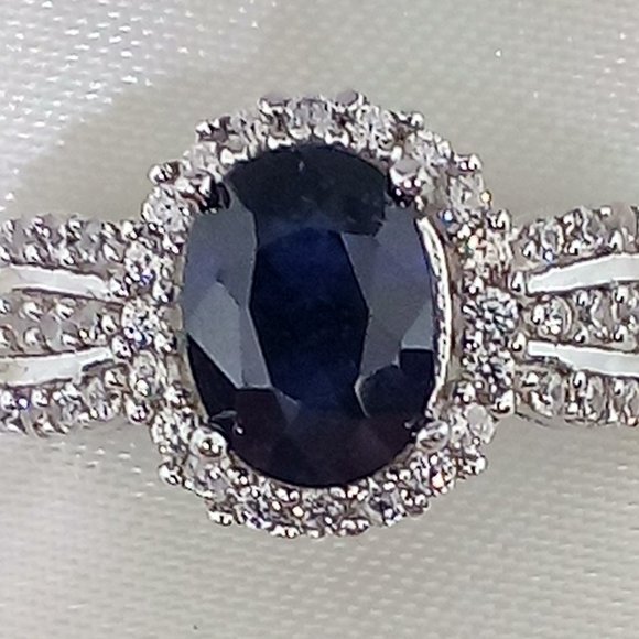 gorgeous blue sapphire ring! size 6 - Picture 1 of 9